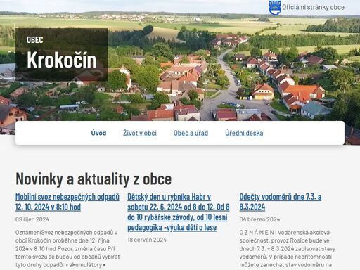 oficiální stránky obce krokočín