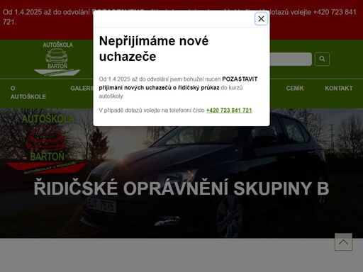 autoškola  bartoň pelhřimov – profesionální výuka a výcvik řidičů skupiny b. nabízíme kondiční jízdy, školení řidičů referentů a pomoc při získání řidičského průkazu zpět po zákazu řízení.