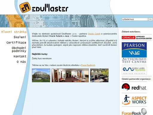 edumaster - autorizovaný a exkluzivní dodavatel školení a kurzů firmy sun microsystems v čr. solaris, programování java, java enterprise system, hardware maintenance, identity manager, certifikace a další. 