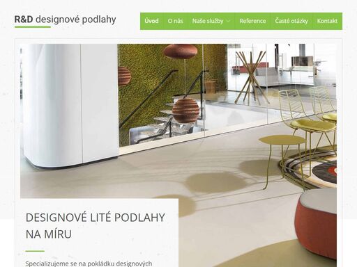 designové lité podlahy z polyuretanu a epoxidu