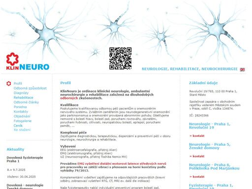 neurologická ambulance klinneuro (revoluční 19, praha 1, 4. patro / info@klinneuro.cz) s možností on-line objednání. profil.