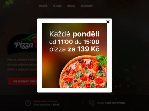 pizza pod řípem zajišťuje rozvoz jídel. rozvoz jídla si můžete objednat online nebo po telefonu.