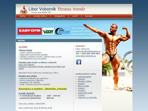 vícemistr nabba 2007 libor voborník, poradce pro výživu, fitness trenér