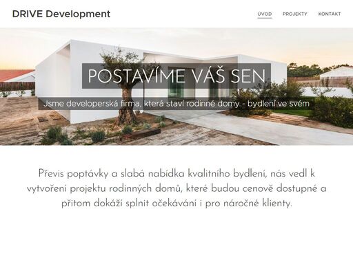 převis poptávky a slabá nabídka kvalitního bydlení, nás vedl k vytvoření projektu rodinných domů, které budou cenově dostupné a přitom dokáží splnit očekávání i pro náročné klienty.