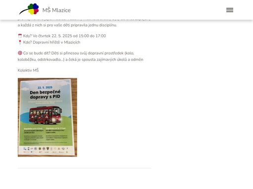 mš mlazice - my jsme školka barevná, školka plná dětí.