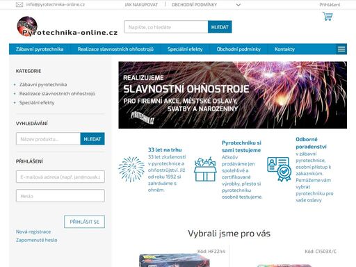 ohňostroje pro vaši radost! jsme tu pro vás již od roku 1992., přes 20 let vám dodáváme nádhernou pyrotechniku, se kterou rozzáříte oblohu. vytvoříte neopakovatelnou slavnostní atmosféru na vašich svatbách, eventech, dětských oslavách i narozeninových party a při mnoha dalších kulturních akcích. 
přes 30 let…