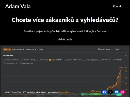 pomáhám (nejen) e-shopům být vidět ve vyhledávačích google a seznam.