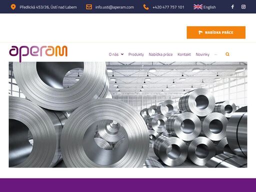 výrobní podnik v ústí nad labem. přední světový zpracovatel nerezové oceli. v průmyslové zóně předlice zaměstnáváme více než 250 zaměstnanců.