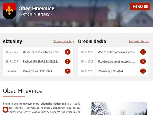 hněvnice se nachází v západním cípu okresu plzeň sever v sousedství okresu tachov v nadmořské výšce 437m.
