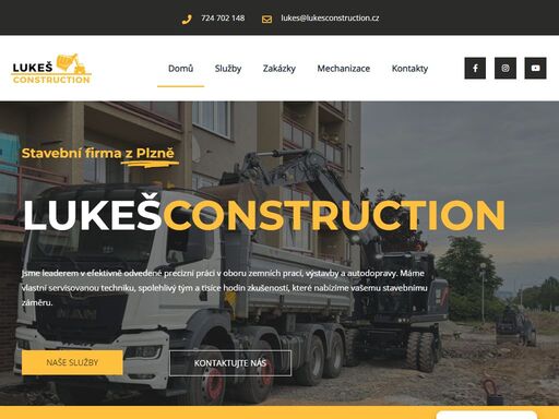 jsme leaderem v efektivně odvedené práci v oboru zemních prací, výstavby a autodopravy. profesionální stavební firma lukeš jr. construction.