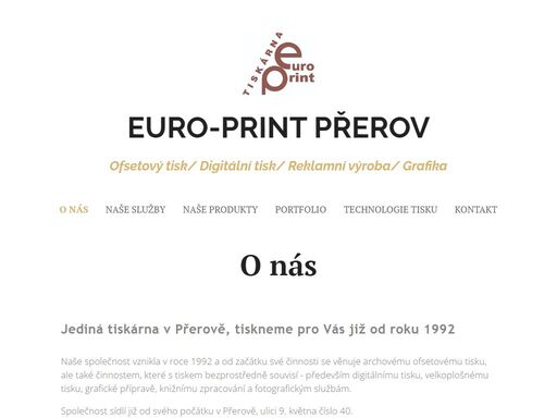 jediná tiskárna v přerově, tiskneme pro vás již od roku 1992