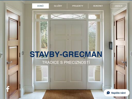 stavbygrecman, grebau plus
stavby-grecman.cz
novostavby – rodinné domy dle vašich snů
rekonstrukce – bytové i nebytové objekty
sádrokartonové konstrukce – i bezpečnostní, akustické, protipožární (certifikované)
koupelny na klíč – kompletní řešení na míru
další služby: jádrové vrtání, zateplení fasád, zemní práce, ploty, dláždění venkovních ploch, komíny…
rovněž projektování, plánování, odhady a financování, kontrola kvality, bezpečnost práce, správa dodavatelů,.