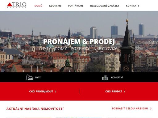 pronájem a prodej bytů, domů, pozemků a nebytových prostor