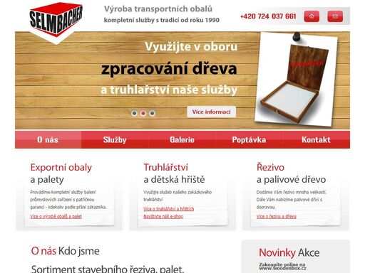selmbacher.cz - výroba transportních obalů, truhlářská výroba, řezivo a palivové dřevo, výroba a prodej dětských hřišť