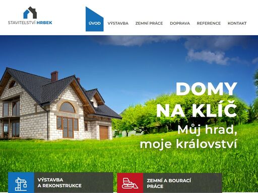 výstavba rodinných domů na klíč, stavitelství hrbek, kamionová a kontejnerová doprava, zemní práce