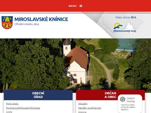 informace o obci. spolky v obci. dění v obci. kultura. informace z obecního úřadu miroslavské knínice.