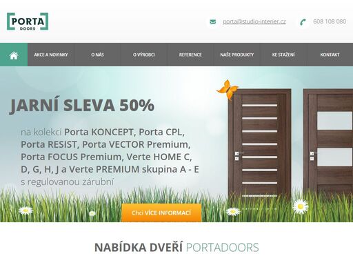 zastupujeme značku dveří porta doors, navštivte náš showroom a vyberte si ze 120 vystavených dveří.