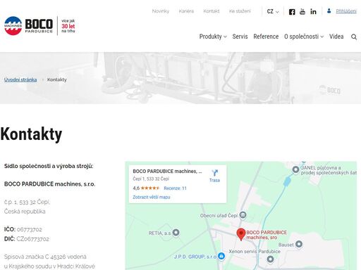 kontakty boco pardubice
