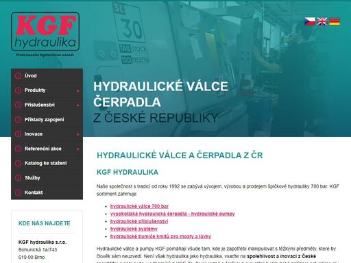hydraulika kgf brno nabízí výrobu, pronájem a prodej hydraulických válců, hydraulických tlumičů, hmotnostních tlumičů a mnoho dalšího z oblasti hydrauliky. zabýváme se zvedáním mostů, návrhy a vývojem nových hydraulických výrobků.