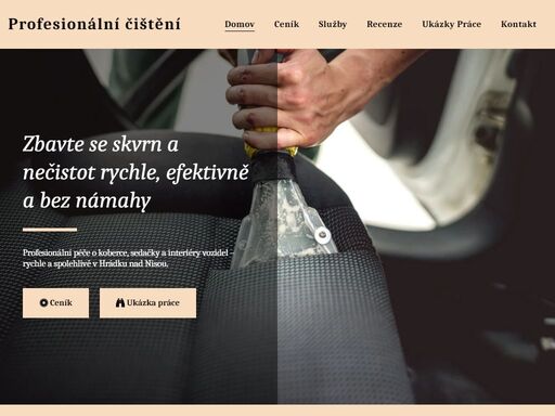 profesionální čištění - profesionální péče o koberce, sedačky a interiéry vozidel – rychle a spolehlivě v hrádku nad nisou.