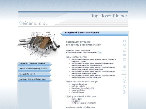 kleiner s.r.o. - projektová činnost ve výstavbě
