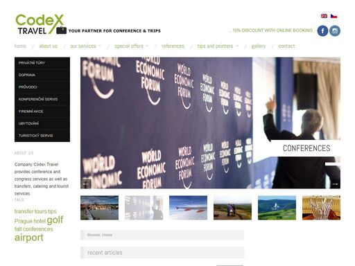 company codex travel provides conference and congress services as well as transfers, catering and tourist services.
