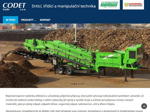 codet trade s.r.o. - váš partner pro zpracování těžko prosévatelných materiálů