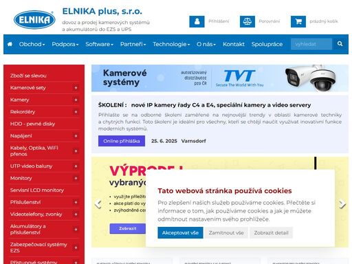 dovoz a distribuce kamerových a zabezpečovacích systémů, akumulátorů, videotelefonů. autorizovaný distributor značky tvt.