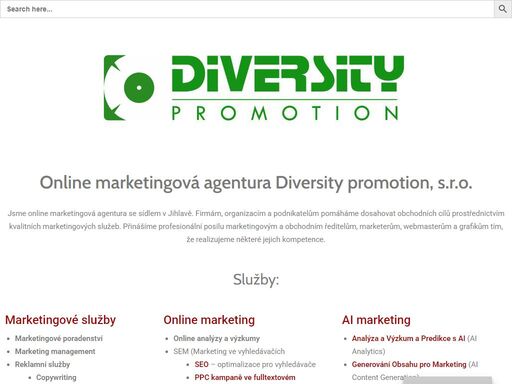 jsme online marketingová agentura se sídlem v jihlavě. pomáháme dosahovat stanovených obchodních cílů prostřednictvím kvalitních marketingových služeb.