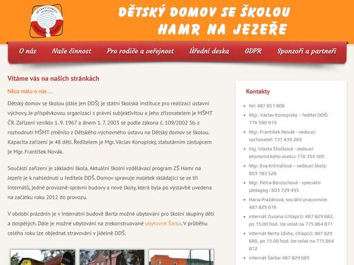 dětský domov se školou, základní škola a školní jídelna, školní 89, 471 28 hamr na jezeře
