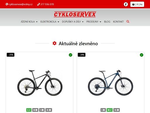 sháníte silniční, krosová, horská kola? klikněte na cykloservex.cz!
