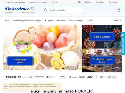naší specializací jsou ruční kuchyňské mlýnky, především litinové mlýnky na maso. najdete u nás i náhradní díly, a to i k těm nalezeným na půdě po babičce. a když už jste nás našli, projděte další sortiment. každý milovník vaření si u nás něco najde mezi litinovým nádobím, dřevěnými prkénky, válečky na těsto či…