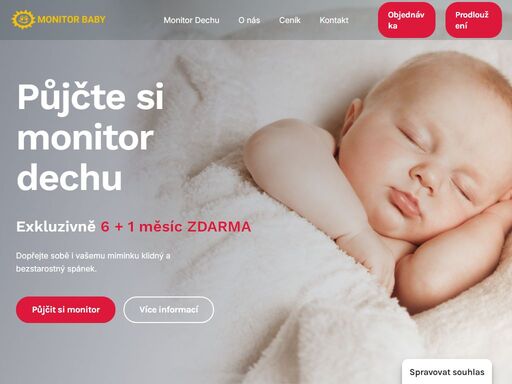 půjčte si monitor dechu přes internet bez starostí. nyní exkluzivně na 6 + 1 měsíc zdarma. půjčujeme po celé čr s dopravou zdarma s dodáním do 3 pracovních dnů.