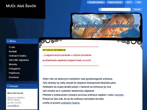mudr. aleš ševčík, gynekologická ambulance jihlava, gynekologie jihlava, gynekologická ordinace jihlava, cytologie, gynefix,