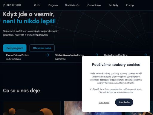 hvězdárny a planetárium spojily své síly, aby vás pod značkou planetum rozmanitými způsoby co nejvíce přiblížily k vesmíru a poskytly vám ještě lepší zážitky.