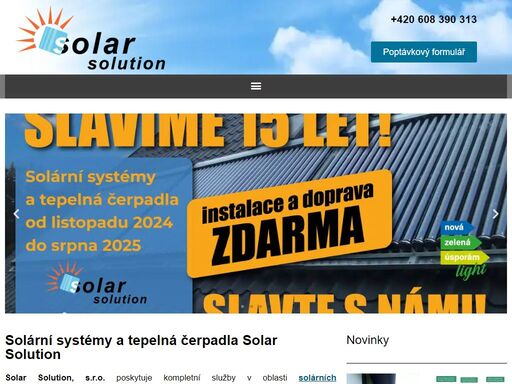 projektování a realizace systémů solárního ohřevu vody a tepelných čerpadel. poskytování poradenství pro čerpání dotací z fondů.