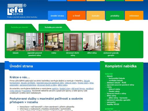 lefa servis - eurookna, dveře, markýzy, žaluzie, rolety, sítě proti hmyzu, shrnovací dveře, harmony