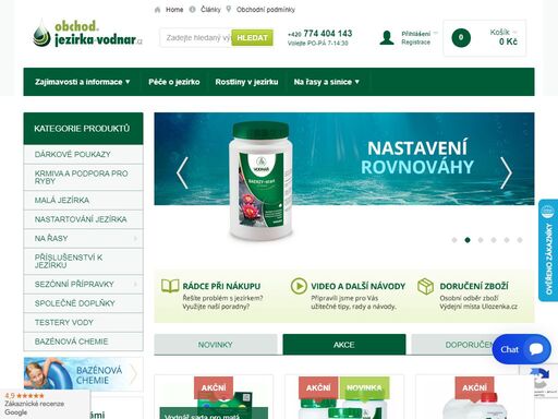 u zahradního jezírka s přípravky vodnář docílíte průzračné vody, kterou se můžete pyšnit po celou sezonu. produkty pro čištění jezírka, bakterie do jezírek, krmiva pro koi, jesetery a malé rybky, vše pro likvidaci řas pro velké i malé zahradní jezírko.