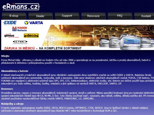 jsme autorizovaným prodejcem exide, varta, yuasa, specializujeme se na prodej baterií a příslušenství k běžnému i průmyslovému použití v pardubicích a okolí. 