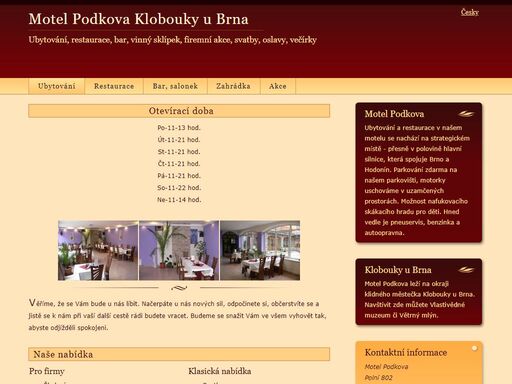 motel podkova klobouky u brna - ubytování, restaurace, bar