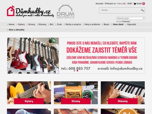 dumhudby.cz, specialista na bicí nástroje