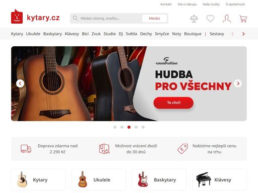 kytary, piána, klávesy, bicí, zvuk a další. nízké ceny, největší skladová zásoba v čr, zboží zítra doma, záruka 3 roky, splátky na dálku. hudební nástroje.