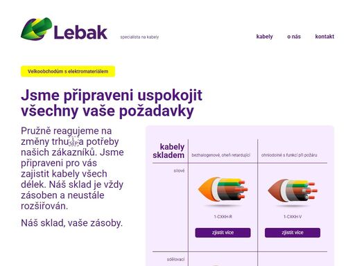 nabízíme široký sortiment kabelů skladem pro velkoobchody s elektromateriálem. rychlé dodání a flexibilní služby přímo na vaši pobočku nebo stavbu.