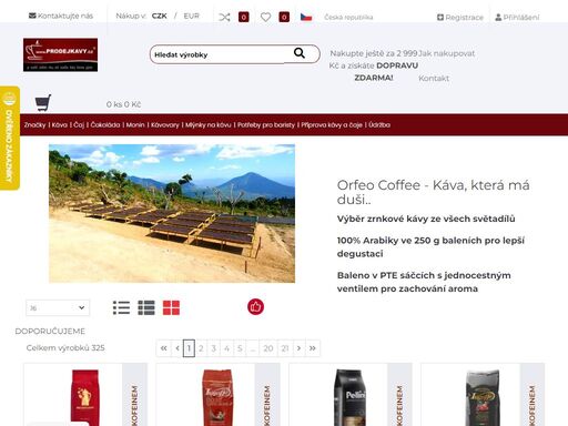 káva, čaj, horká čokoláda, kávovary, french press, moka express, aeropress, vacuupot, mlýnky, porcelánové šálky