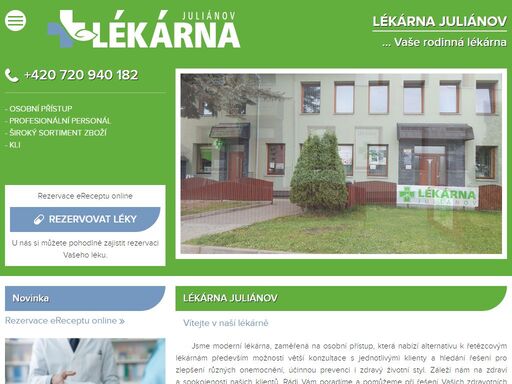 lékárna juliánov vám nabízí široký sortiment léků, doplňků stravy a kosmetiky. jsme vaše rodinná lékárna.