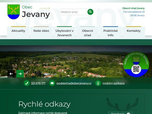 oficiální stránky obce jevany