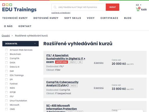edu trainings nabízí rozsáhlé portfolio vzdělávacích služeb v oblasti it. kurzy a certifikace v prezenční i virtuální formě.