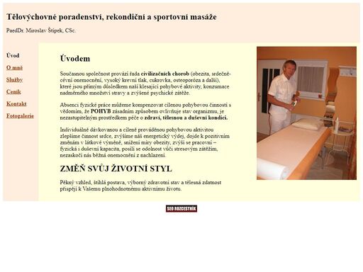 tělovýchovné poradenství a masáže