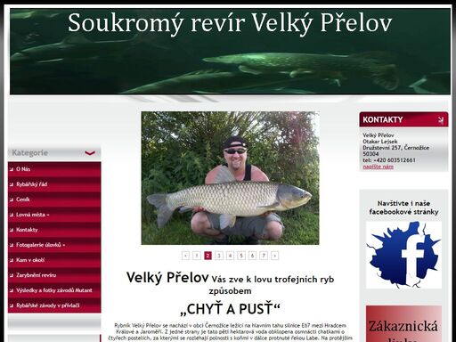 sportovní rybník velký přelov. rybolov technikou chyť a pusť. 