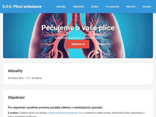 s.o.s. plicní ambulance v mostě nabízí komplexní diagnostiku a léčbu plicních onemocnění. navštivte naše specializované centrum pro zdravé dýchací cesty.